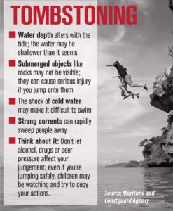 Public message: Tombstoning around the harbour